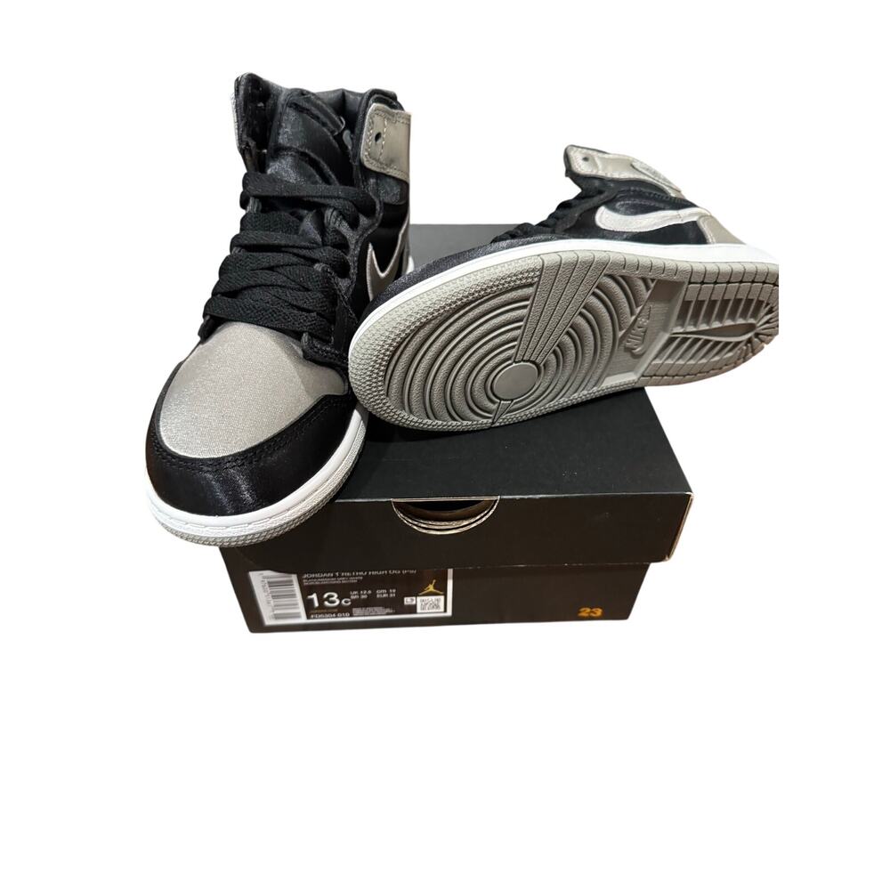 Nike Air Jordan 1 Retro High OG (PS) satin shadow 13c little kid sneaker NIB